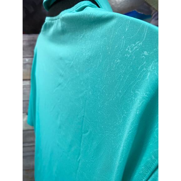 Nike Golf Polo Shirt Mens Size XL Hawaii Kapalua Golf Aqua Green Neck vent/Mesh - Picture 8 of 12